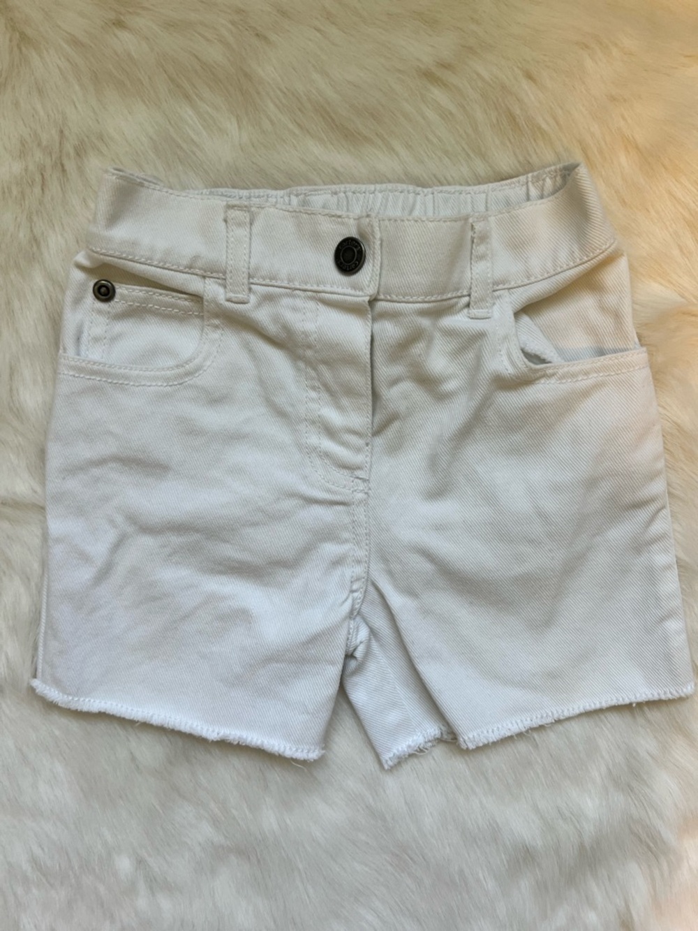 Carter's White Cotton Denim Shorts